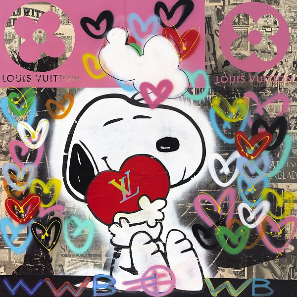 FRINGE "Snoopy Love" Fine Art Print 100 x 100 cm