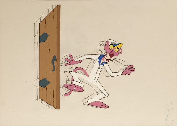 Friz Freleng "Pink Panther - open the door " - Original Production Cel +. Drawing