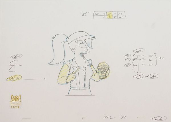 Futurama "Fry am the egg man" Original Pencil Drawing 27 x 31,5 cm
