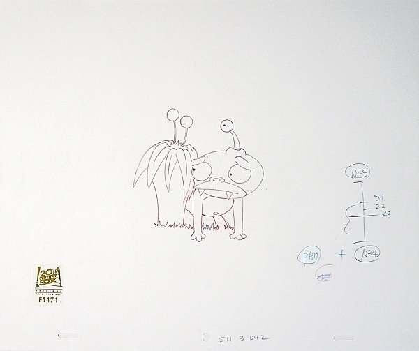Futurama "Nibbler" Original Pencil Drawing 26,5 x 31,5 cm