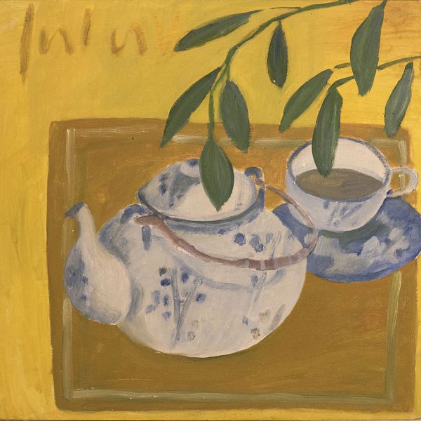 Veronika Gerber "Stilleben mit Teekanne" - Tempera - 38 x 38 cm