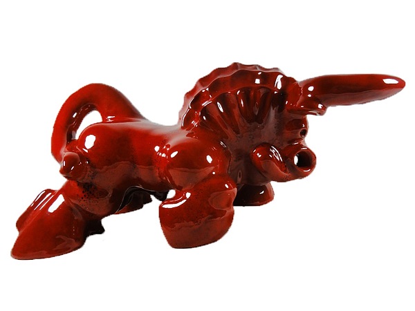 Gite Iemfre Taureau rouge alvenole "Hallucinante" Keramik 59 x 34 x 26 cm