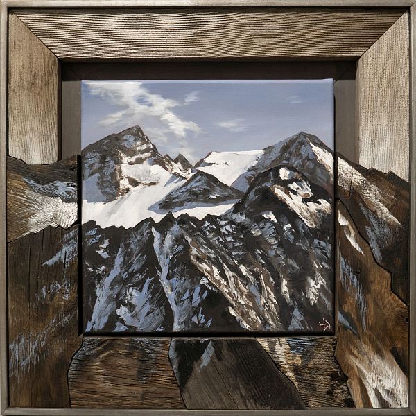 Harald Wilberger "Kräulspitz und östliche Seespitz" - Öl auf Leinwand - 59 x 59 cm
