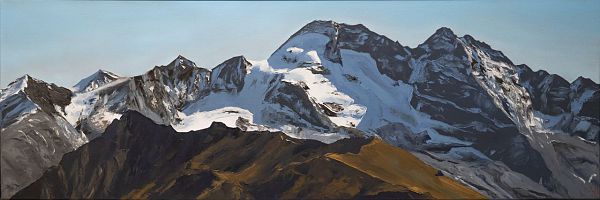 Harald Wilberger "Olperer und Fußstein" - Öl auf Leinwand - 43 x 123 cm