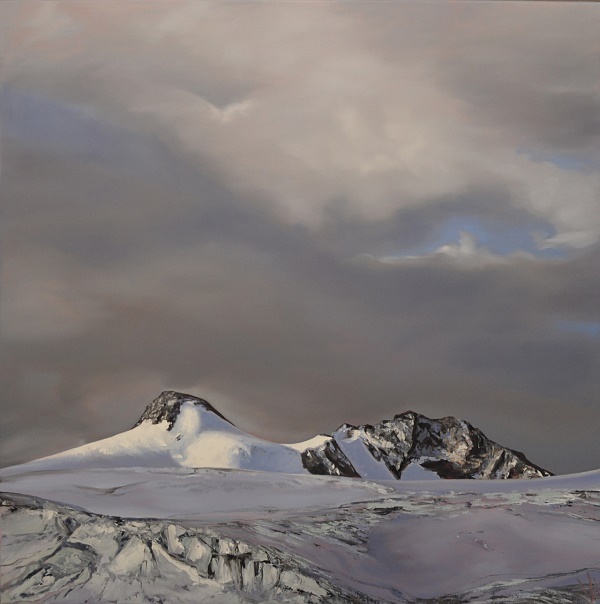 Harald Wilberger "Zuckerhütl" Öl auf Leinwand 100 x 100 cm