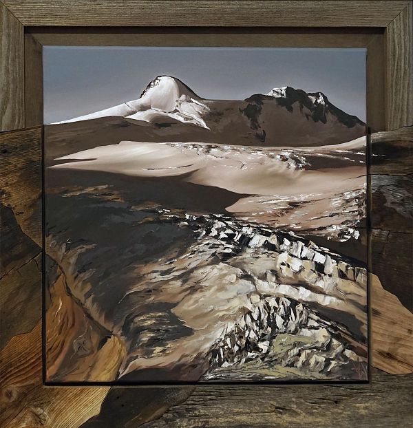 Harald Wilberger "Zuckerhütl Stubai" Öl auf Leinwand 79,5 x 79 cm