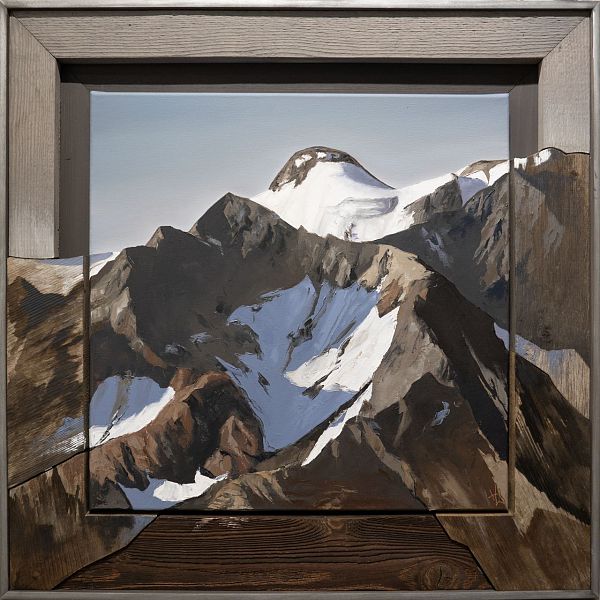 Harald Wilberger "Zuckerhütl, Stubai" - Öl auf Leiwand - 71 x 71 cm