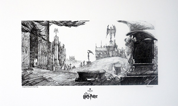 Harry Potter by Stuart Craig "Graveyard" Lithography 25 x 42 cm Limited Edition