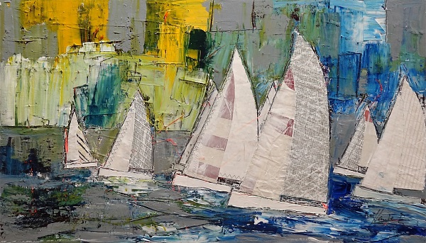 Heinke Böhnert "Fresh" Mischtechnik auf Leinwand 70 x 120 cm