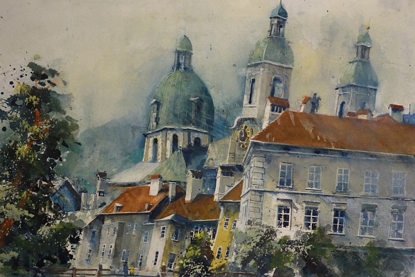 Heinz Hofer "Blick zum Dom" 2017 Aquarell 50 x 65 cm