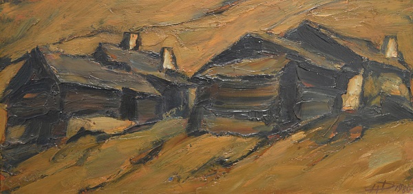 Herbert Danler "Berghof" 1980 Öl 39 x 63 cm