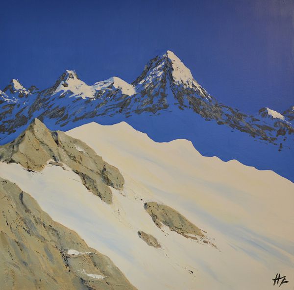 Hubert Zöhrer "Schrammacher-Zillertaler Alpen" Acryl auf Leinwand 80 x 80 cm