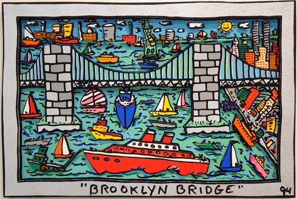 JAMES RIZZI "Brooklyn Bridge" 1994 3D-Siebdruck 15 x 22 cm