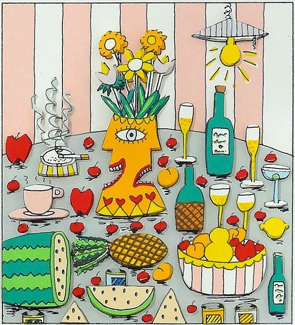 James Rizzi "fabulous feast" 1995 - 16 x 15cm