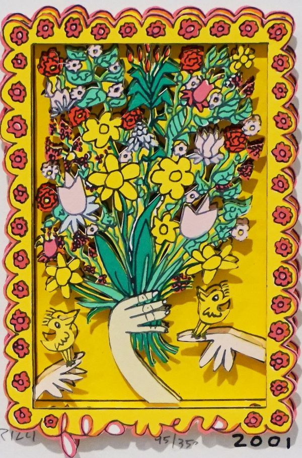 James Rizzi "flowers" 2001 - 18 x 13cm