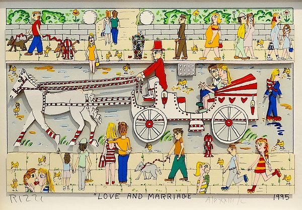 JAMES RIZZI "Love and Marriage" 1995 3D-Siebdruck 13,5 x 22 cm