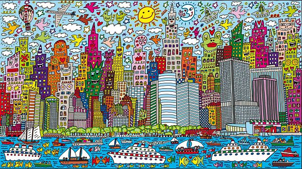 James Rizzi "my new york city" Gicléedruck auf Leinwand