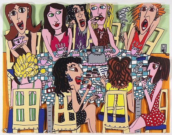 James Rizzi "tea party" 1990 - 21 x 26cm