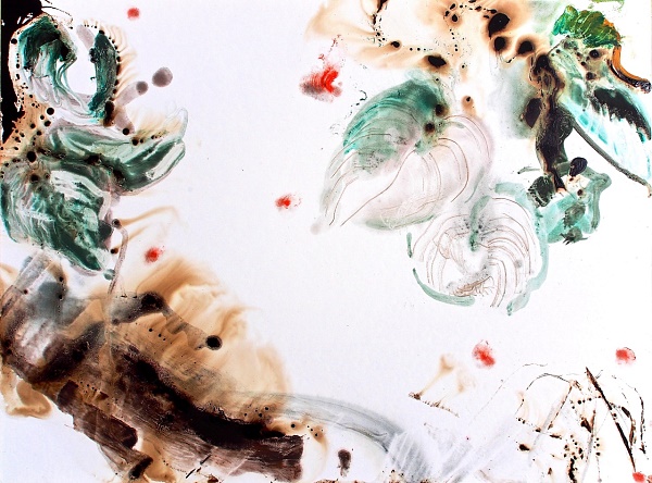 Jessica Rimondi "Flora drops" Mischtechnik auf Holz 30 x 40 cm