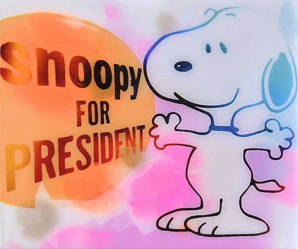 Jörg Döring "Snoopy for President" Mixed Media 25 x 30cm