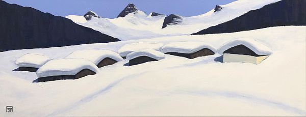 Johannes Maria Pittl "Schlick - Stubai" Acryl auf Leinwand 30 x 80 cm