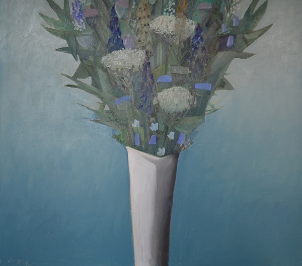 Josef Costazza "Vase mit Wiesenblumen" Öl auf Leinwand 90 x 100 cm