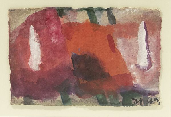 Klaus Fussmann "Mohn" Aquarell 9,5 x 14,5cm