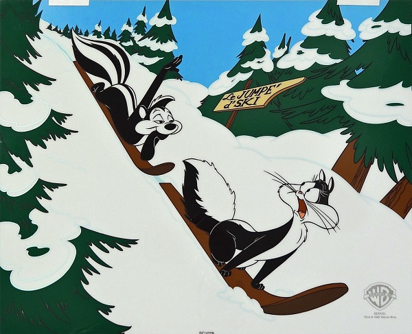 Looney Tunes "Le jump d'ski" Sericel Limited Edition (1250) 27 x 31 cm © Warner Bros.