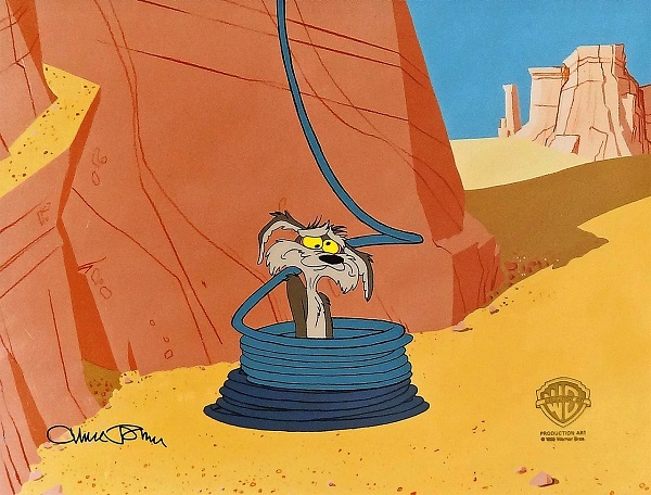 Looney Tunes "Coyote in the Rope" Original Production Cel 28 x 40 cm © Warner Bros.