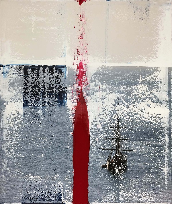 Markus Habersatter "About a boat" Acryl auf Fotografie 120 x 100 cm