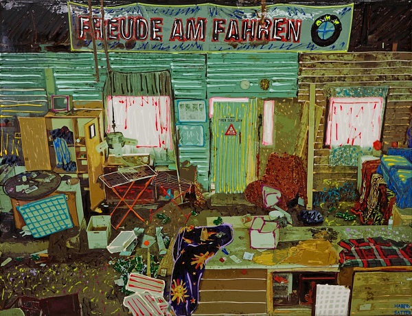Markus Habersatter "Freude am Fahren" Acryl auf Fotografie 100 x 140 cm