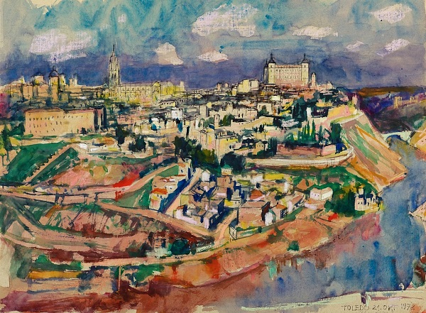 Max Spielmann "Toledo" 1972 - Aquarell - 49 x 66 cm