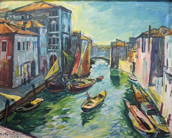 Max Spielmann "Chioggia" 1954 - Öl auf Leinwand - 73 x 87 cm