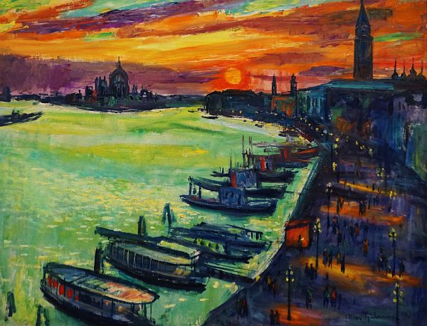 Max Spielmann "Venedig" 1963 Öl auf Leinwand 80 x 100 cm