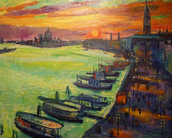 Max Spielmann "Venedig" 1963 Öl auf Leinwand 80 x 100 cm