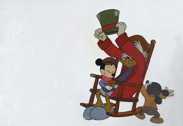 Mickeys Christmas Carol 1983 "Scrooge and the Kids" Original & Unique hand painted Production Cel 30 x 40 cm © Disney