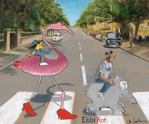Otto Waalkes "Ebbi rot" Siebdruck 60 x 50 cm