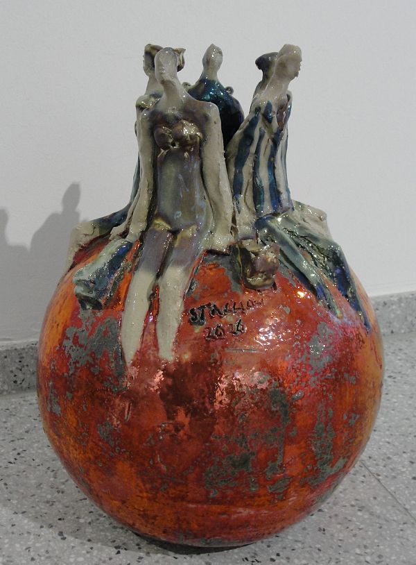 Paolo Staccioli - Sfere mediana rot - Keramik Unikat - 27 x 24 cm
