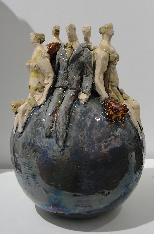 Paolo Staccioli - Sfere mediana blau - Keramik Unikat - 27 x 24 cm