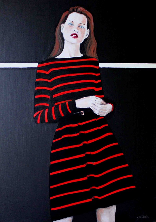 Petra Kaindel "La robe noire" Acryl auf Leinwand 70 x 50 cm