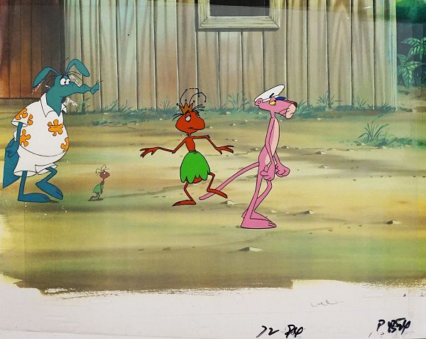 Pink Panther "Der Rosarote Panther mit Ameisenbär und Ameisenkönig" Original Production Cel 28 x 33 cm