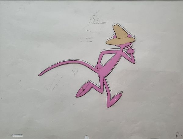 "Pink Panther - Running" - Original Production Cel + Drawing