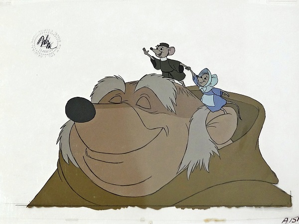 Robin Hood "Friar Tuck and the church mice" Original & Unique hand painted Production Cels 32 x 40 cm © Disney