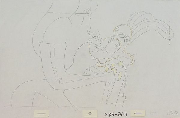 Roger Rabbit "Roger und Jessica I" Original Pencil Drawing 27 x 35 cm
