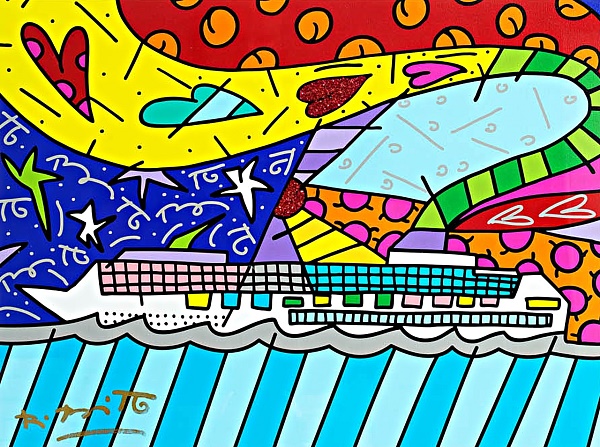 Romero Britto "Cruise at Sea"Giclée 60 x 70 cm