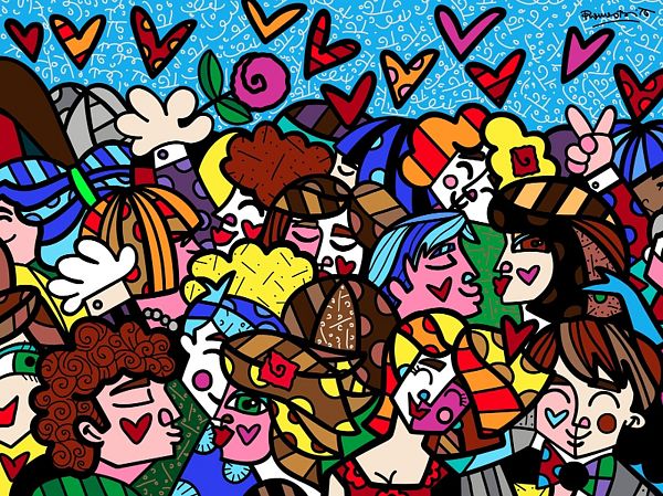 Romero Britto, Everybody, 2013, Siebdruck auf Gesso, 76 x 101 cm, € 5.900,-- inkl. Rahmen (statt € 7.400,--)