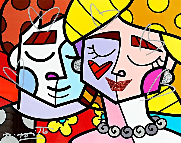 Romero Britto "Love" Direct Digital Print 60 x 70 cm