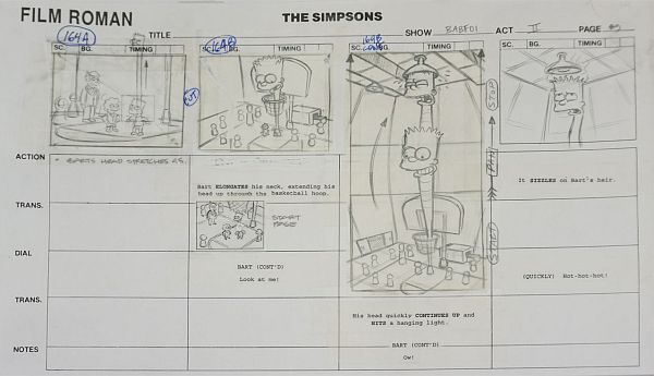 The Simpsons "Treehouse of Horror X" Storyboard 22 x 36 cm