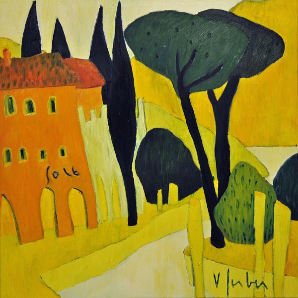Veronika Gerber "Sole, Riva am Gardasee" - Lithografie - 40 x 40 cm