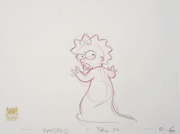The Simpsons "Marge vs Singles, Seniors" Original Pencil Drawing 26,5 x 31,5 cm